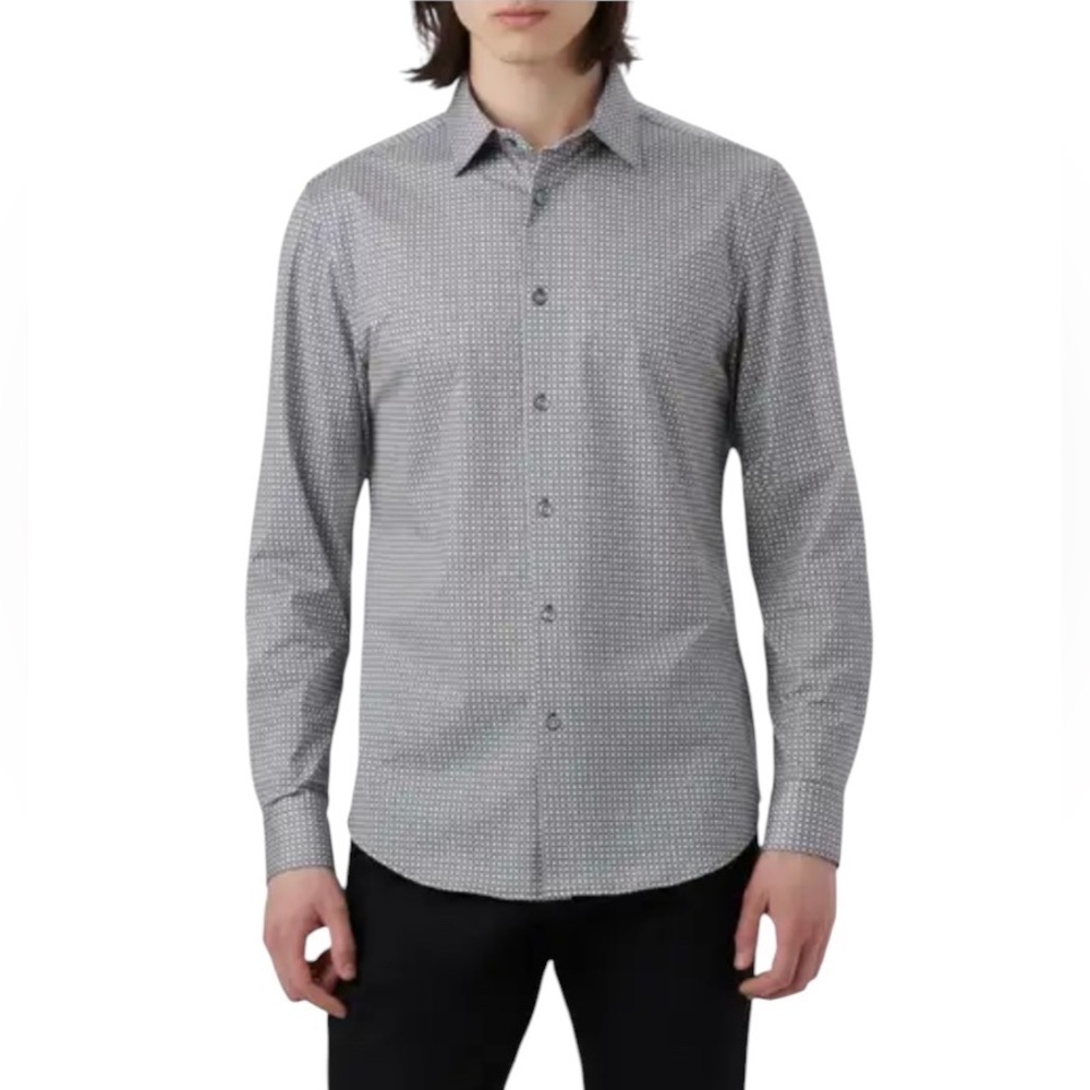 Sand Red Carpet size 40 or M geometric print 2 ply regular fit button down shirt